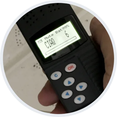 ELEOZONで3回槽洗浄した後の洗濯槽のニオイ測定時の写真